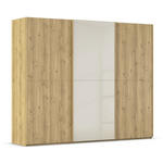 SCHWEBETÜRENSCHRANK 270/223/68 cm 3-türig Eichefarben, Champagner  - Champagner/Eichefarben, Design, Glas/Holz (270/223/68cm) - Novel