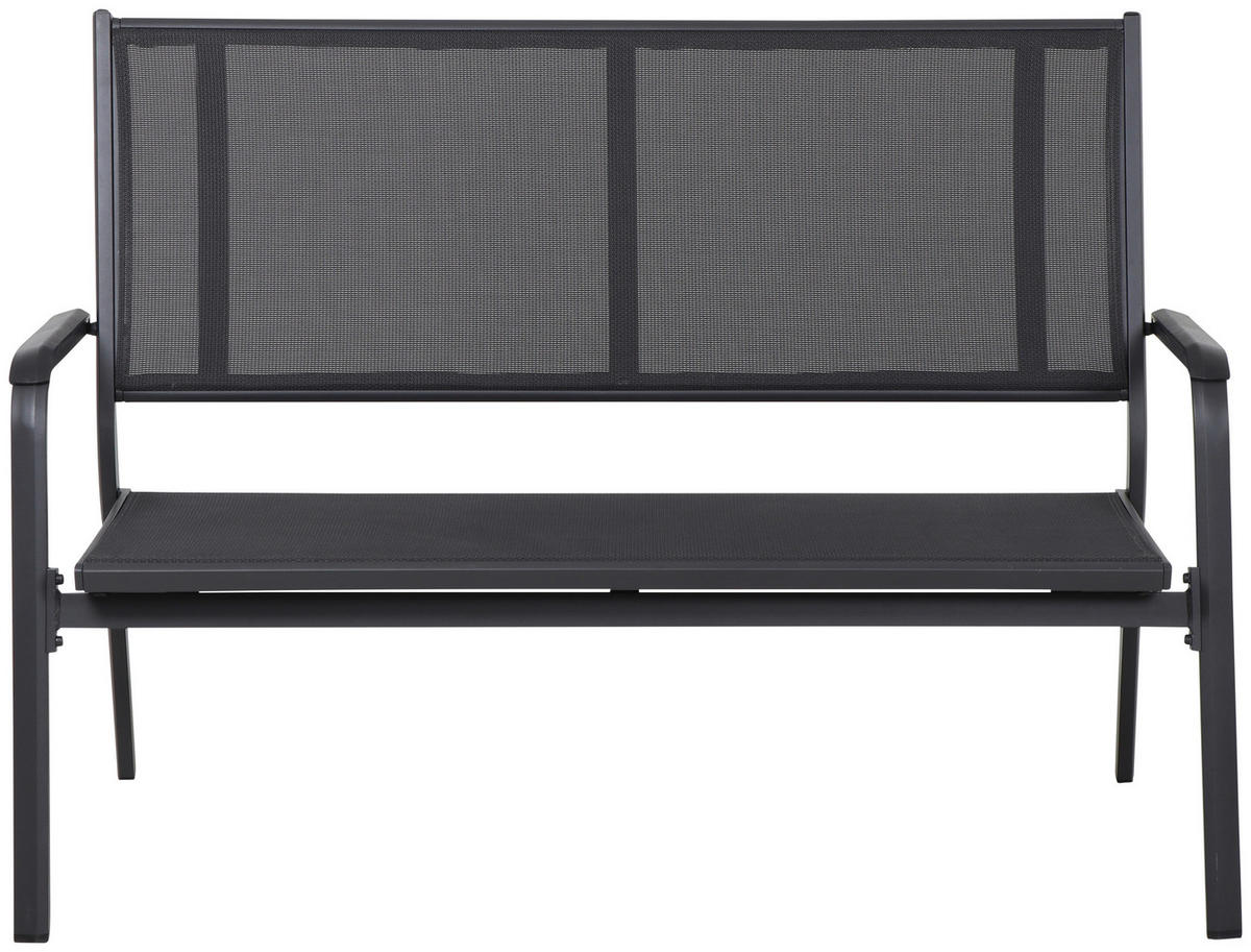 GARTENBANK 139/97/67 cm  in Anthrazit, Schwarz  - Anthrazit/Schwarz, KONVENTIONELL, Kunststoff/Textil (139/97/67cm) - Siena Garden
