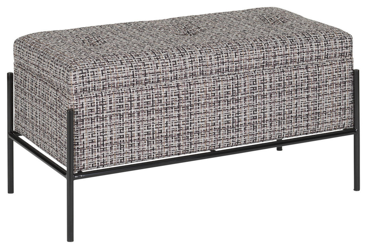 KLOP BREZ NASLONA, kovina, tekstil siva, črna  - črna/siva, Trendi, kovina/tekstil (80/40/43cm) - Xora