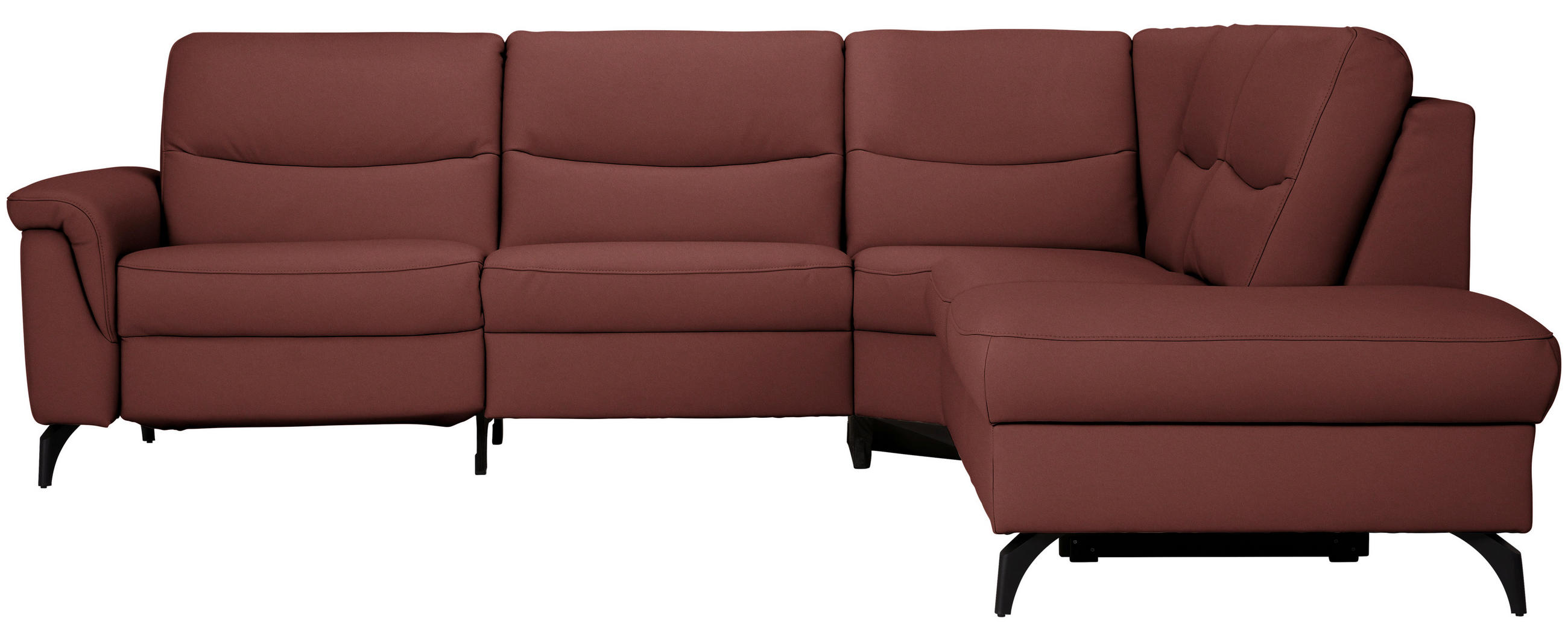 ECKSOFA  in Echtleder Rotbraun  280/249 cm  - Rotbraun/Anthrazit, Design, Leder/Metall (280/249cm) - Himolla Komfortklass