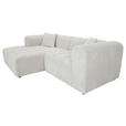 ECKSOFA Naturfarben Cord Zierkissen, Rücken echt  - Schwarz/Naturfarben, KONVENTIONELL, Kunststoff/Textil (162/250cm) - Carryhome