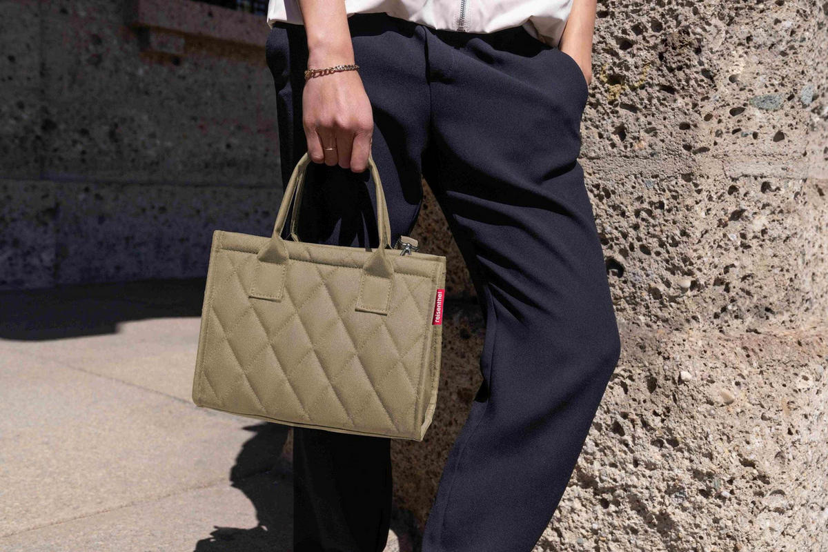 EINKAUFSTASCHE Daily shopper XS rhombus olive  - Olivgrün, Basics, Textil (27/21/14cm) - Reisenthel