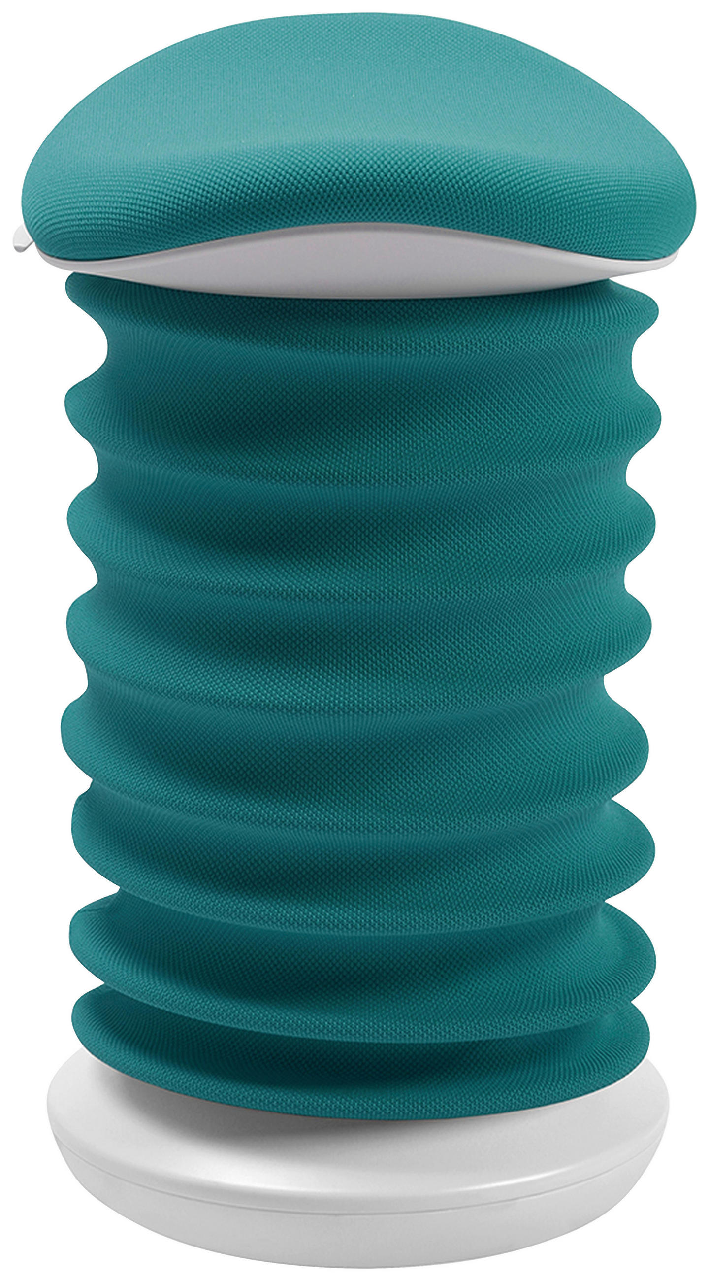 BÜROHOCKER Weiß, Petrol  - Petrol/Weiß, Design, Kunststoff/Textil (37,5/53-64/36cm) - Topstar