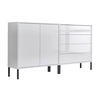 SIDEBOARD Mailand Set 3 + MF  in 158/86/33 cm  - Weiß Hochglanz/Anthrazit, MODERN, Holzwerkstoff/Metall (158/86/33cm) - MID.YOU