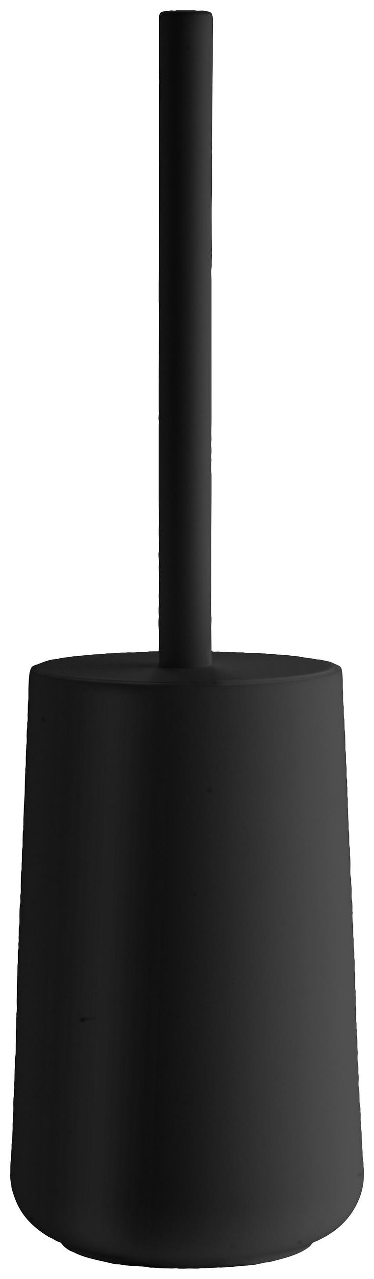 WC-BÜRSTENGARNITUR in Kunststoff  Kunststoff   - Schwarz/Alufarben, Basics, Kunststoff (10/35/10cm)