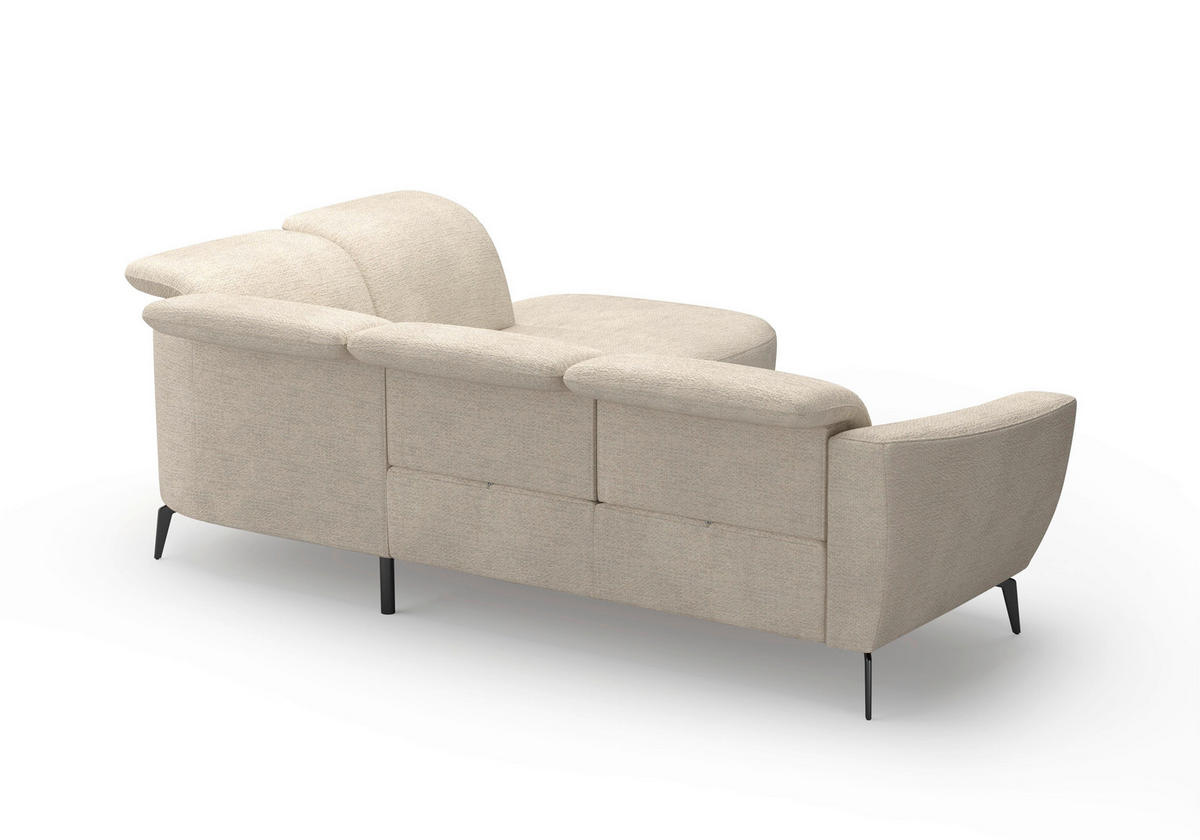 ECKSOFA in Chenille Sandfarben  300/267 cm  - Sandfarben/Schwarz, KONVENTIONELL, Textil/Metall (300/267cm) - Sit & More
