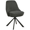 STUHL Flachgewebe Dunkelgrau  - Dunkelgrau/Schwarz, Trend, Textil/Metall (52/83,5/56cm) - MID.YOU