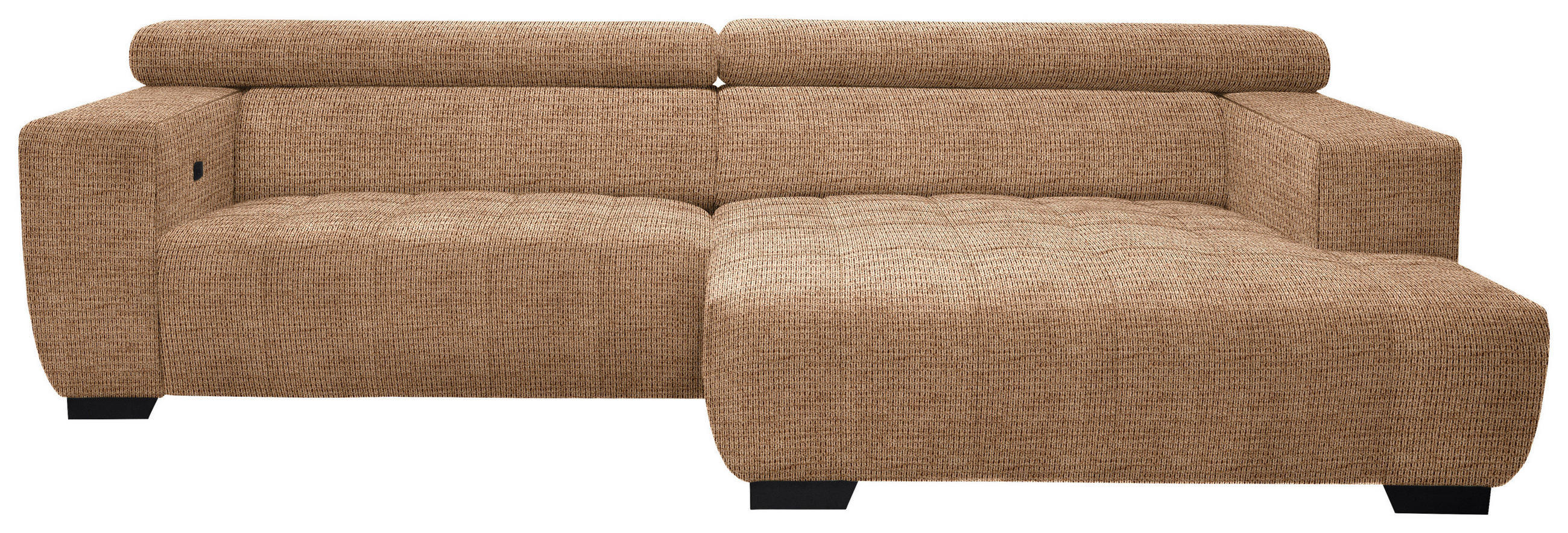 ECKSOFA  in Webstoff Orange  279/182 cm  - Schwarz/Orange, KONVENTIONELL, Textil/Metall (279/182cm) - Hom`in