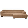 ECKSOFA  in Webstoff Orange  279/182 cm  - Schwarz/Orange, KONVENTIONELL, Textil/Metall (279/182cm) - Hom`in