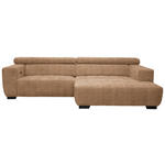 ECKSOFA  in Webstoff Orange  279/182 cm  - Schwarz/Orange, KONVENTIONELL, Textil/Metall (279/182cm) - Hom`in