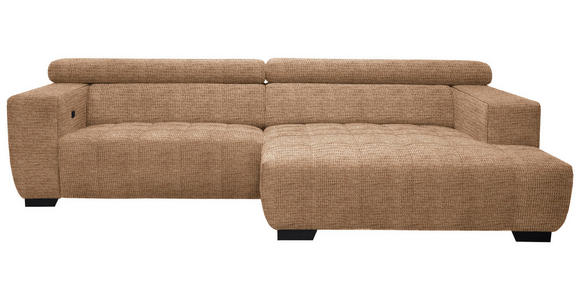 ECKSOFA  in Webstoff Orange  279/182 cm  - Schwarz/Orange, KONVENTIONELL, Textil/Metall (279/182cm) - Hom`in