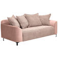 2-SITZER-SOFA in Cord, Velours Rosa  - Schwarz/Rosa, KONVENTIONELL, Textil/Metall (175/84/99cm) - Carryhome