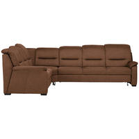 ECKSOFA  in Mikrofaser Hellbraun  245/303 cm  - Hellbraun/Schwarz, KONVENTIONELL, Holz/Textil (245/303cm) - Beldomo Comfort