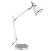 SCHREIBTISCHLEUCHTE   - Chromfarben/Weiß, Basics, Metall (47,5/50/21cm) - Brilliant