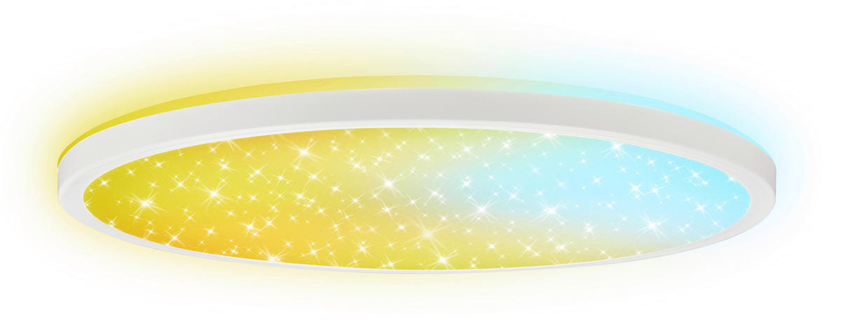 LED-DECKENLEUCHTE Aura Glow 37,5/4,5 cm   - Weiß, KONVENTIONELL, Kunststoff (37,5/4,5cm) - Briloner