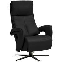 RELAXSESSEL in Leder Schwarz  - Schwarz, Design, Leder/Metall (77/119/87cm) - Valdera