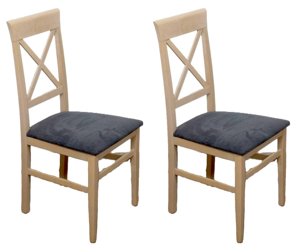 STUHL-SET 2 Stück in Mikrofaser Holz, Textil - Grau/Sonoma Eiche, KONVENTIONELL, Holz/Textil (44/93/46cm) - MID.YOU