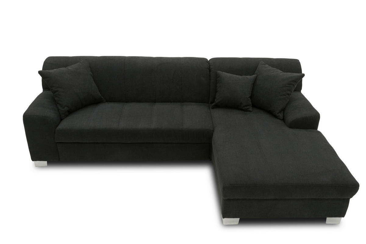 ECKSOFA CAPRI Schwarz  - Chromfarben/Schwarz, KONVENTIONELL, Textil (239/152cm) - MID.YOU