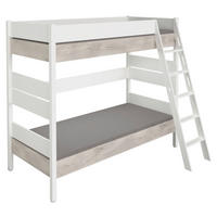 ETAGENBETT 90/200 cm,  in Weiß, Silbereichenfarben, Leiter  - Weiß/Silbereichenfarben, Basics, Holz/Holzwerkstoff (90/200cm) - Paidi