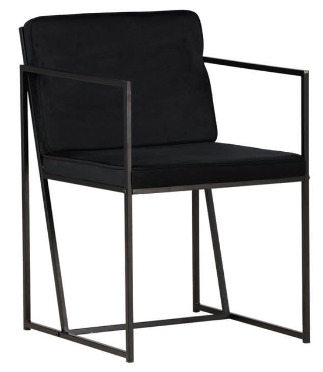 STOL  i stål sammet  - grå/svart, Design, metall/textil (52/82/55cm) - Johann Jakob