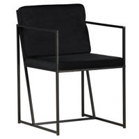 STOL stål sammet  - svart/grå, Design, metall/textil (52/82/55cm) - Johann Jakob