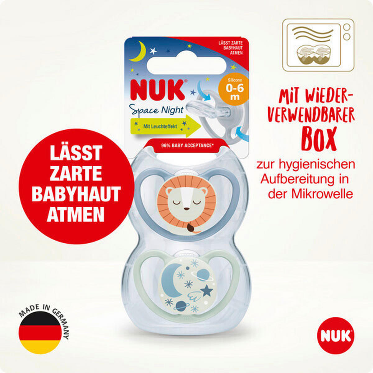 SCHNULLER 0 Monat(e)  - Basics (5,3/6/13,5cm) - NUK
