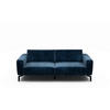 2,5-SITZER in Samt Dunkelblau  - Schwarz/Dunkelblau, Design, Textil/Metall (220/86/86-94cm) - SENSOO