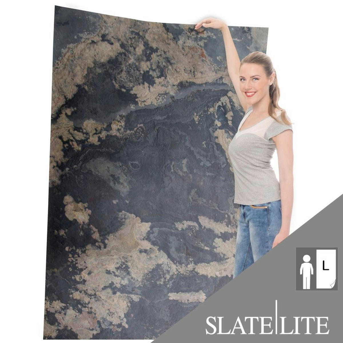 WANDPANEEL Anthrazit, Grau, Schwarz, Sandfarben, Dunkelgrau, Beige  - Sandfarben/Dunkelgrau, Basics, Kunststoff/Stein (240/120cm)