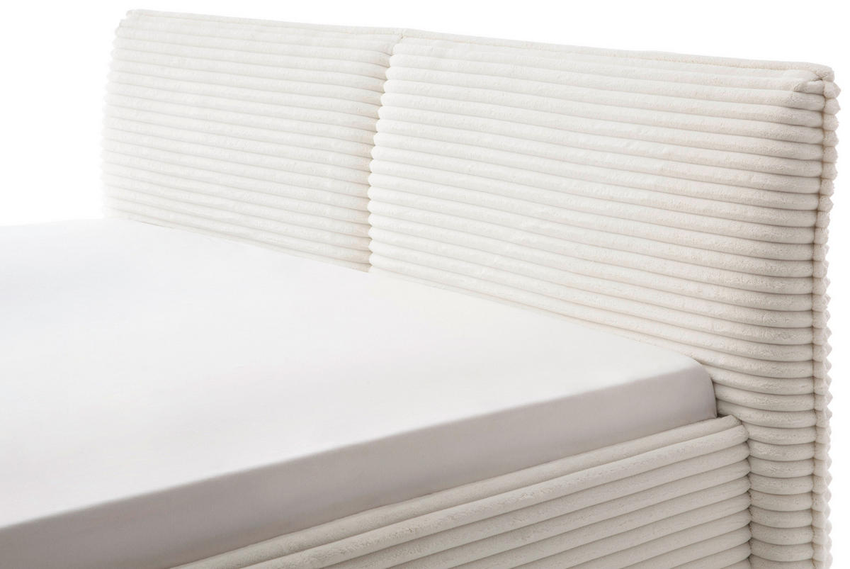 POLSTERBETT 180/200 cm  in Creme  - Creme/Schwarz, Trend, Textil/Metall (180/200cm) - MID.YOU