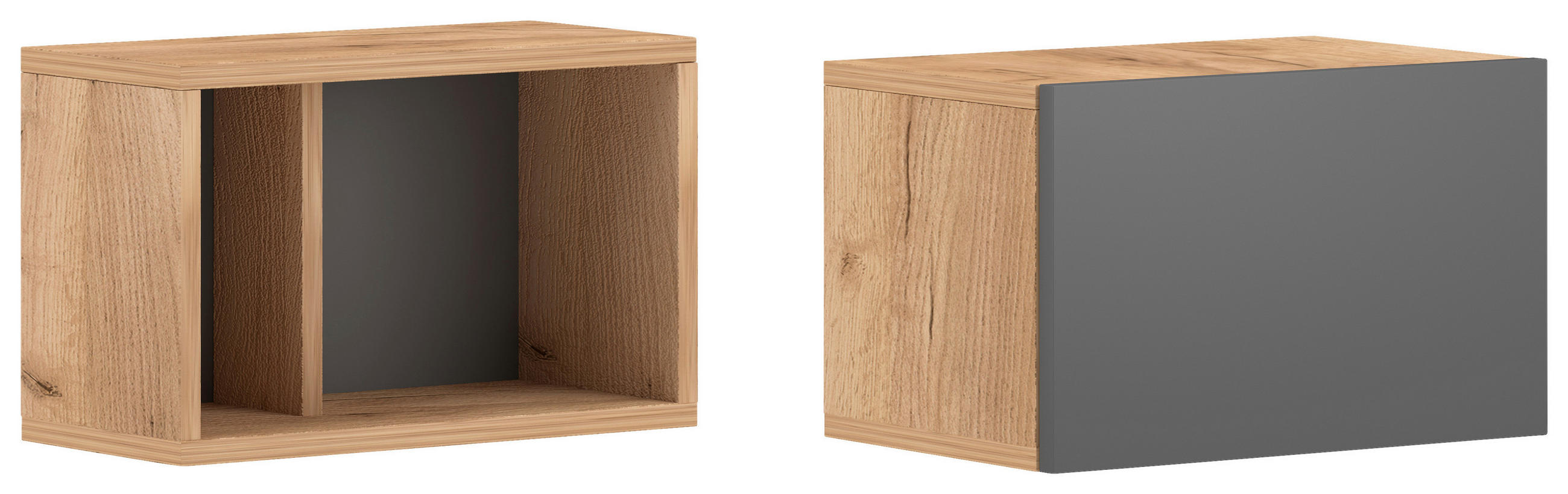 MID.YOU ZÁVESNÝ DIEL, grafitová, farba duba, 80/25/18-26,8 cm.