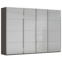 SCHWEBETÜRENSCHRANK 316/223/68 cm 4-türig Graphitfarben, Hellgrau  - Chromfarben/Hellgrau, Design, Glas/Holzwerkstoff (316/223/68cm) - Novel