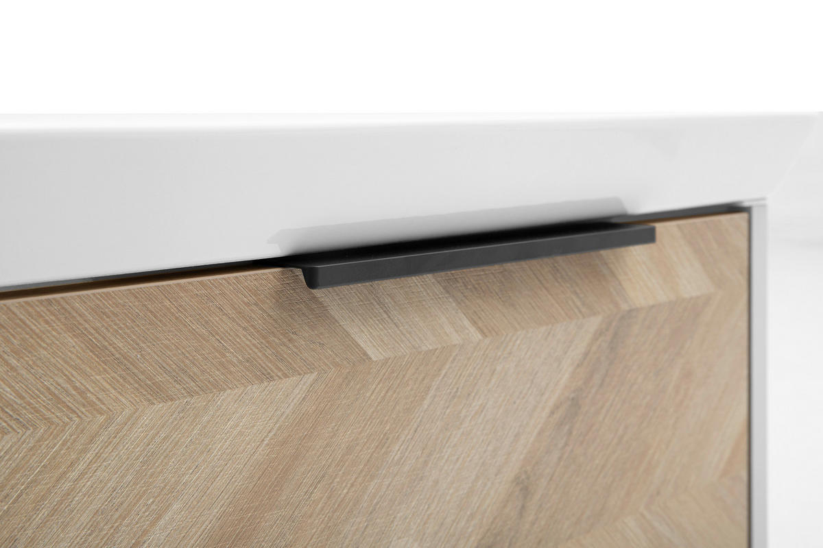 WASCHTISCHKOMBI 45,5 cm  - Eichefarben/Creme, KONVENTIONELL, Keramik/Holzwerkstoff (45,5cm) - Stylife