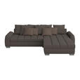 ECKSOFA Dunkelbraun Webstoff  - Taupe/Chromfarben, Design, Kunststoff/Textil (320/226cm) - Carryhome