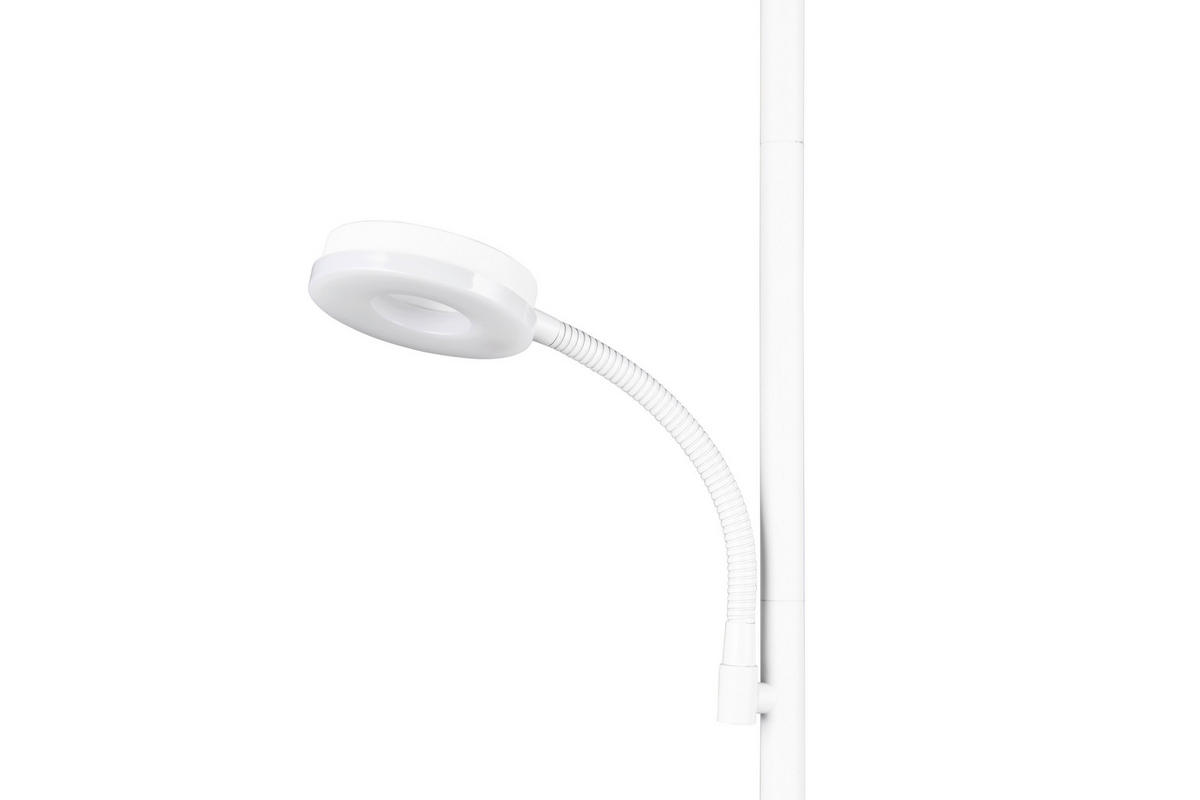 PODNA LED LAMPA - bela, Osnovno, metal/plastika (25/178cm)