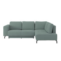 ECKSOFA Graugrün Cord  - Schwarz/Graugrün, MODERN, Textil (272/210cm) - P & B