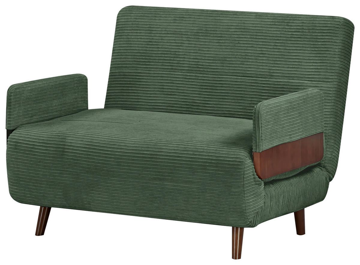 SCHLAFSESSEL Cord Grün    - Hellbraun/Grün, MODERN, Holz/Textil (107/82/91cm) - Livetastic