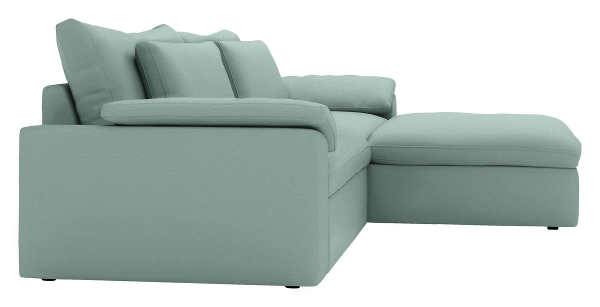 ECKSOFA  Chenille Mintgrün  - Schwarz/Mintgrün, Modern, Kunststoff/Textil (306/198cm) - Carryhome