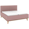 POLSTERBETT Matratze, Lattenrost, Bettkasten 160/200 cm  in Altrosa  - Eichefarben/Altrosa, Design, Holz/Textil (160/200cm) - Musterring
