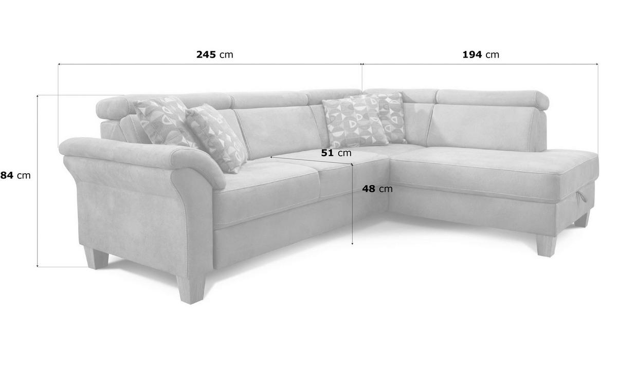 ECKSOFA in Mikrofaser Braun  - Eichefarben/Beige, Konventionell, Holz/Textil (245/194cm) - Sit & More