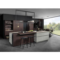 EINBAUKÜCHE   - Hellgrau/Braun, Design, Holzwerkstoff - EWE