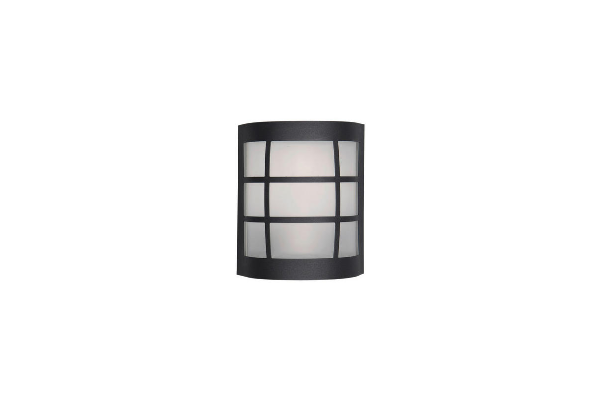 AUßENWANDLEUCHTE 14/10,5/16,5 cm   - Schwarz/Weiß, Design, Glas/Metall (14/10,5/16,5cm)
