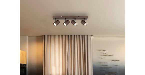 DECKENLEUCHTE 53/6/14,5 cm  - Bronzefarben, Design, Metall (53/6/14,5cm) - Novel