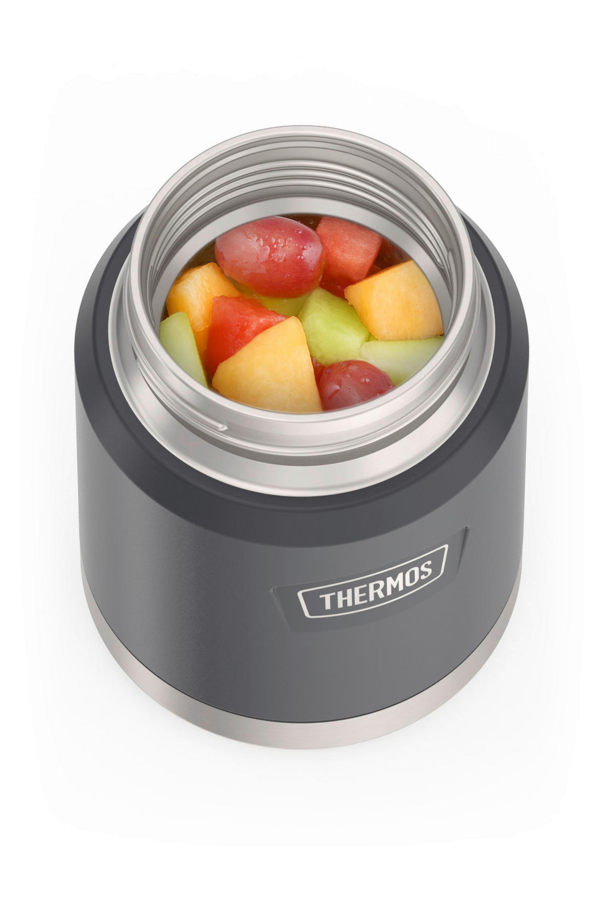 ISOLIERSPEISEGEFÄSS ICON 0,47 L  - Dunkelgrau, Basics, Metall (0,47l) - Thermos