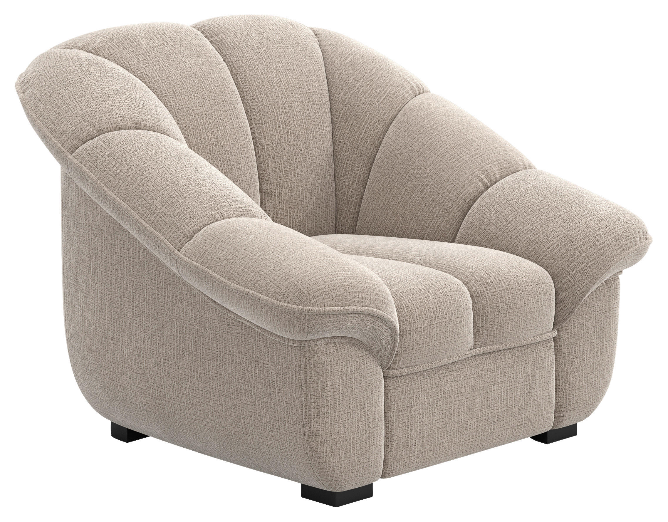 SESSEL in Chenille Naturfarben  - Schwarz/Naturfarben, KONVENTIONELL, Kunststoff/Textil (110/88/104cm) - Welnova