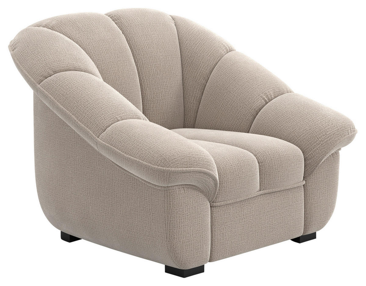 SESSEL in Chenille Naturfarben  - Schwarz/Naturfarben, KONVENTIONELL, Kunststoff/Textil (110/88/104cm) - Welnova