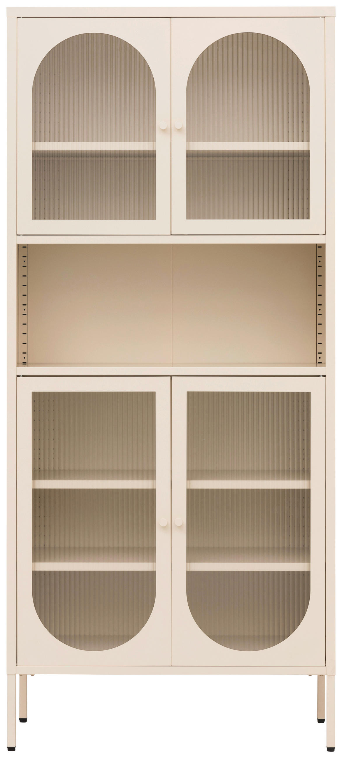 BUFFET 80/180/35 cm  in Creme  - Transparent/Goldfarben, Design, Glas/Metall (80/180/35cm) - MID.YOU