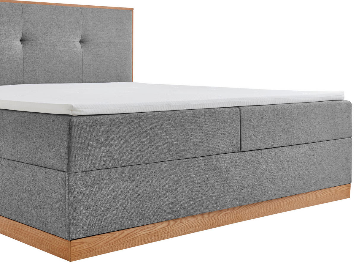 BOXBETT 180/200 cm  in Grau  - Eichefarben/Grau, Basics, Holzwerkstoff/Textil (180/200cm) - Boxxx