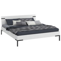 BETT 180/200 cm,  in Weiß  - Schwarz/Weiß, Design, Metall (180/200cm) - Xora