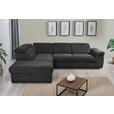 ECKSOFA Schwarz Flachgewebe  - Schwarz, KONVENTIONELL, Kunststoff/Textil (235/280cm) - Carryhome