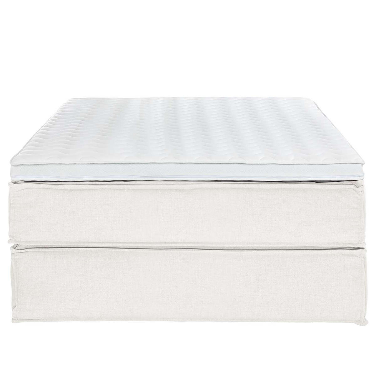 BOXSPRINGBETT 140/200 cm  in Creme  - Creme/Schwarz, Design, Textil (140/200cm) - home24